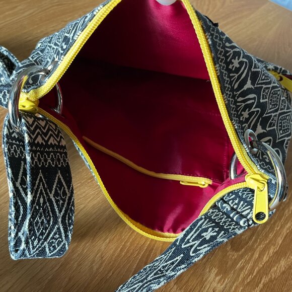 RARE 3 in 1 Vintage Kavu Crossbody Bag with Detachable Clutch Pouch Boho Black - Picture 12 of 13